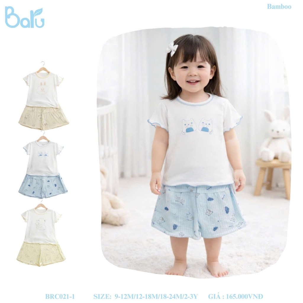 Bộ cổ tròn bé gái - BRC021-1