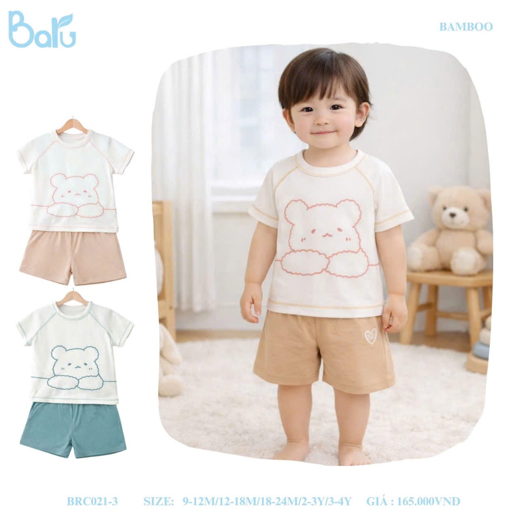 Bộ cổ tròn cộc tay quần đùi- BRC021-3