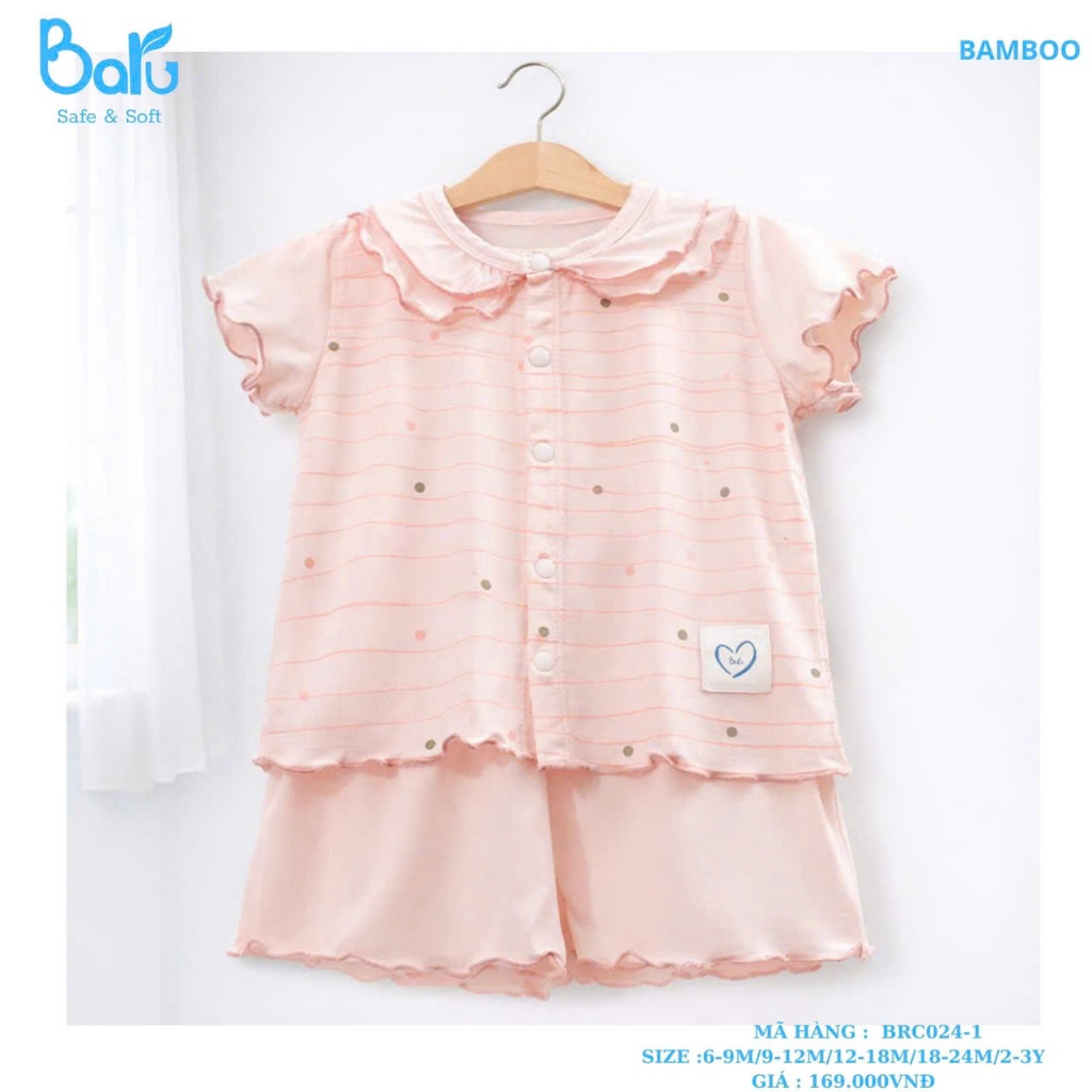 Bộ cài giữa bé gái, cộc tay, quần đùi - BRC024-1