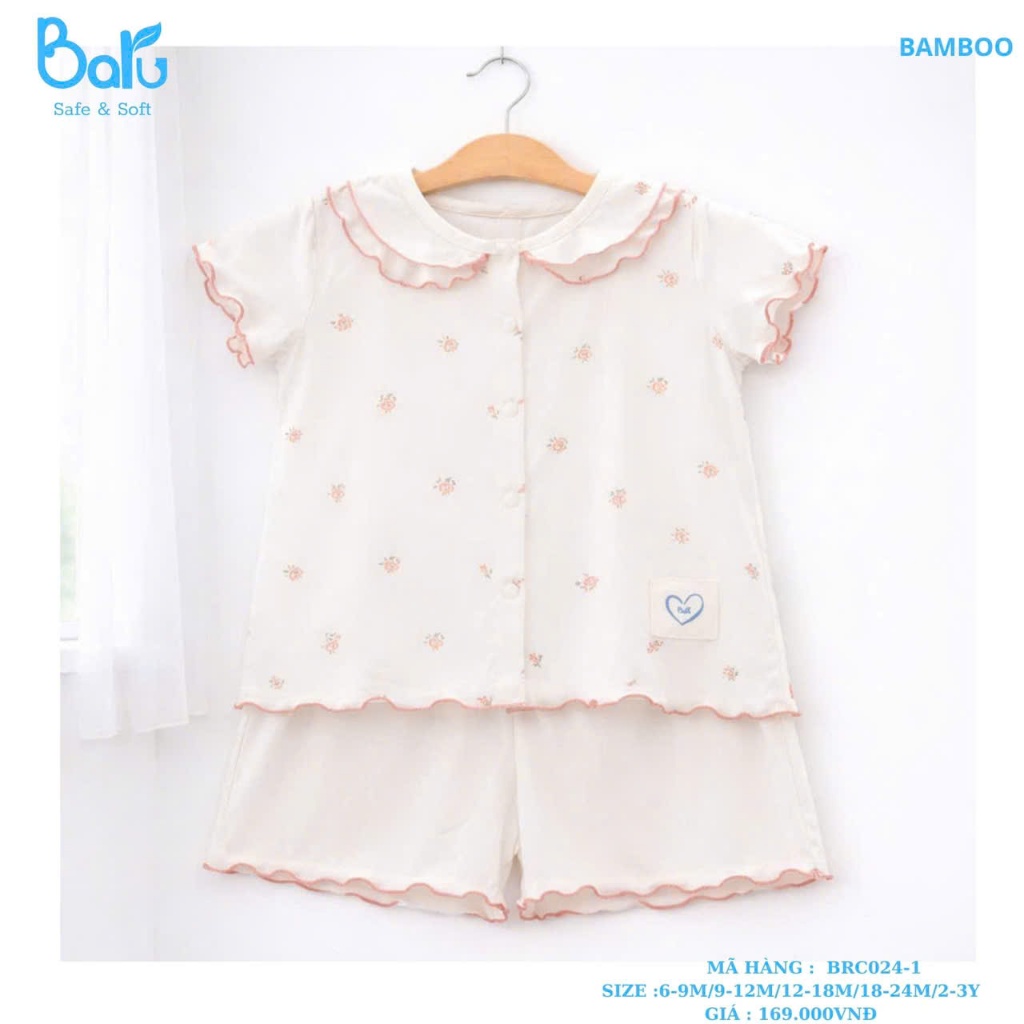 Bộ cài giữa bé gái, cộc tay, quần đùi - BRC024-1