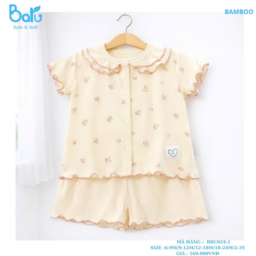 Bộ cài giữa bé gái, cộc tay, quần đùi - BRC024-1