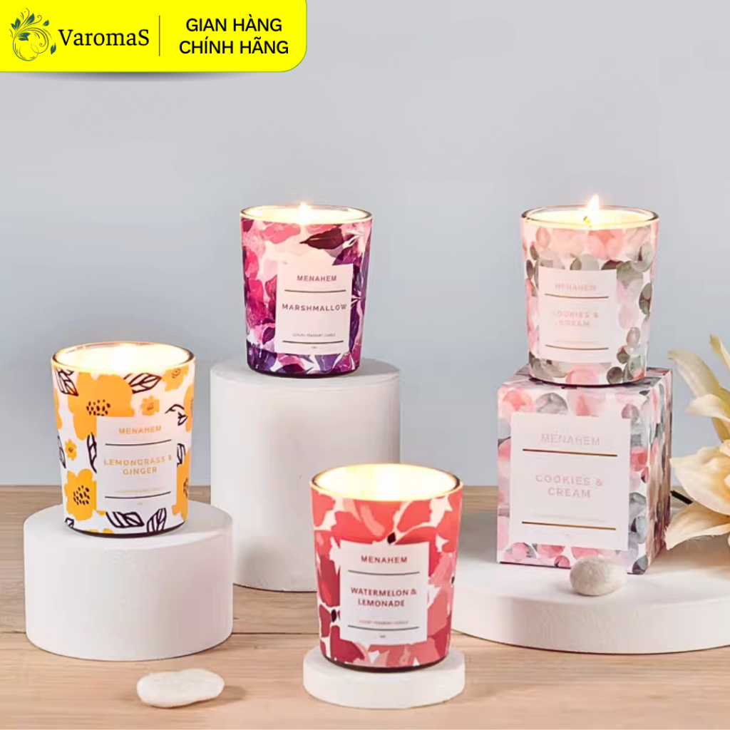 Nến Thơm Phòng Candle Cup Thiên Nhiên Sáp Thơm Phòng Ngủ Tinh Dầu 50g Manahem NEN09 NEN10 NEN11