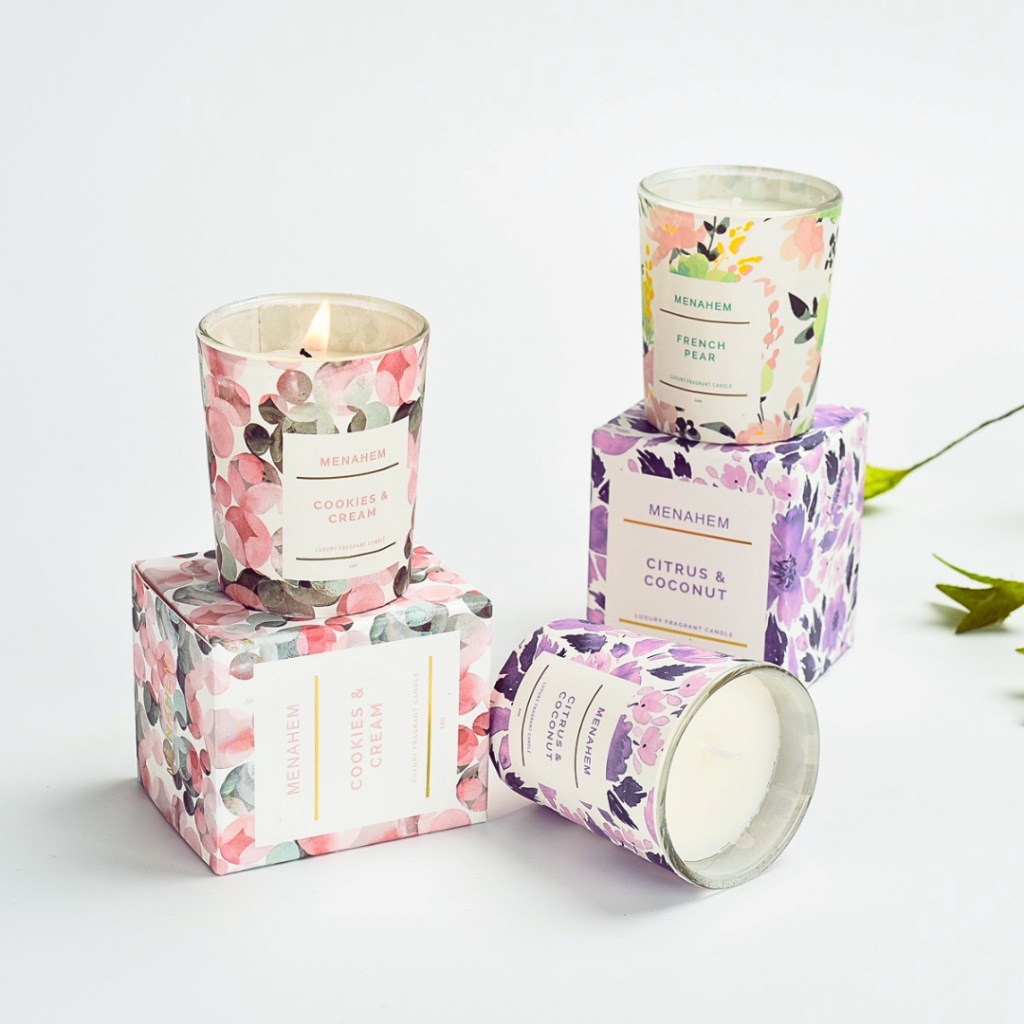 Nến Thơm Phòng Candle Cup Thiên Nhiên Sáp Thơm Phòng Ngủ Tinh Dầu 50g Manahem NEN09 NEN10 NEN11