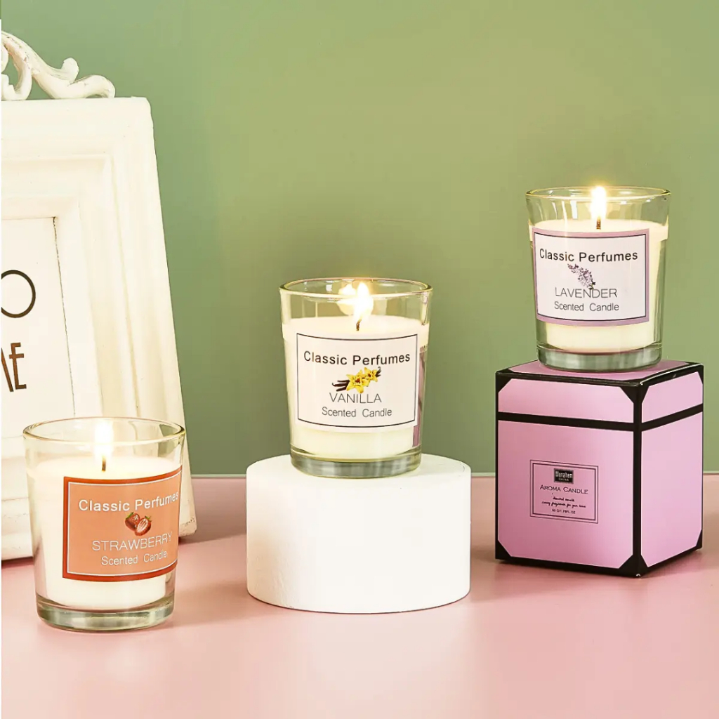 Nến Thơm Phòng Candle Cup Thiên Nhiên Sáp Thơm Phòng Ngủ Tinh Dầu 50g Manahem NEN09 NEN10 NEN11