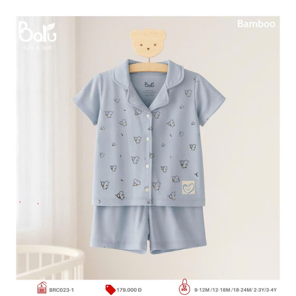Bộ PIJAMA cộc tay, quần đùi - BRC023-1