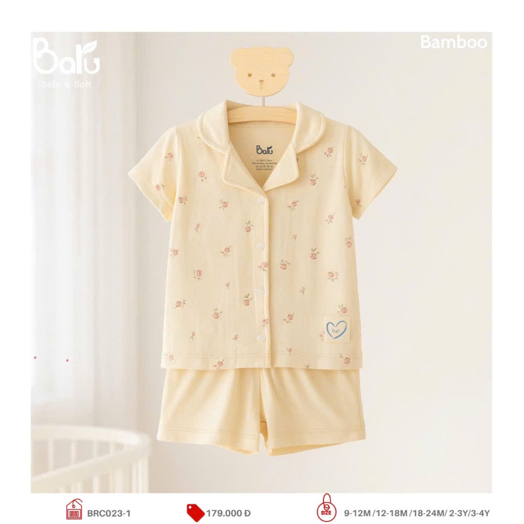Bộ PIJAMA cộc tay, quần đùi - BRC023-1