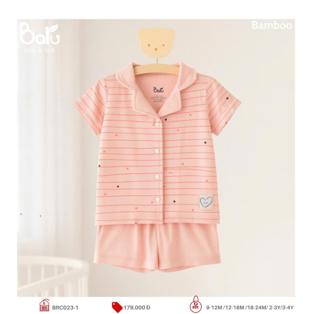 Bộ PIJAMA cộc tay, quần đùi - BRC023-1