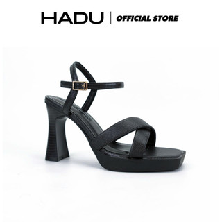 Giày Sandal Gót Vuông 9P Đế Đúp Quai Chéo HADU M962 Da PU Vân Cát Đế TPR Chống Trơn Bảo Hành 12T