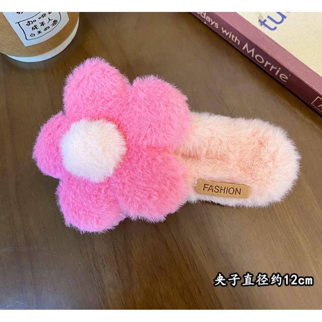 Kẹp tóc mái hình hoa 12cm Doudou Kẹp mái Kẹp BB Cặp tóc lớn Kẹp tóc lớn phong cách Hàn Quốc