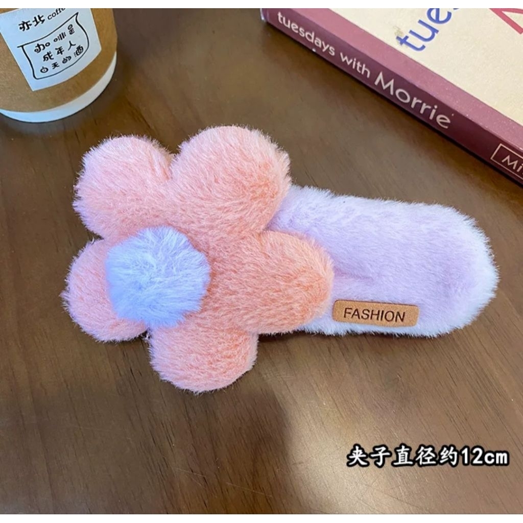 Kẹp tóc mái hình hoa 12cm Doudou Kẹp mái Kẹp BB Cặp tóc lớn Kẹp tóc lớn phong cách Hàn Quốc