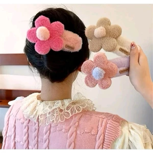 Kẹp tóc mái hình hoa 12cm Doudou Kẹp mái Kẹp BB Cặp tóc lớn Kẹp tóc lớn phong cách Hàn Quốc