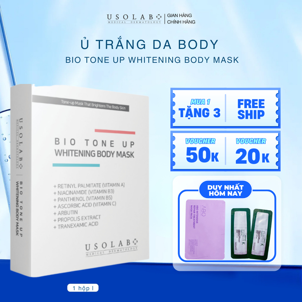 Kem ủ trắng body USOLAB - Giúp làm trắng da body, dưỡng da trắng sáng , nâng tông tự nhiên 5 gói 100g