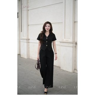 Quần âu nữ, Quần ống suông nữ công sở chất chéo Mỹ [LINÉ DESIGN]