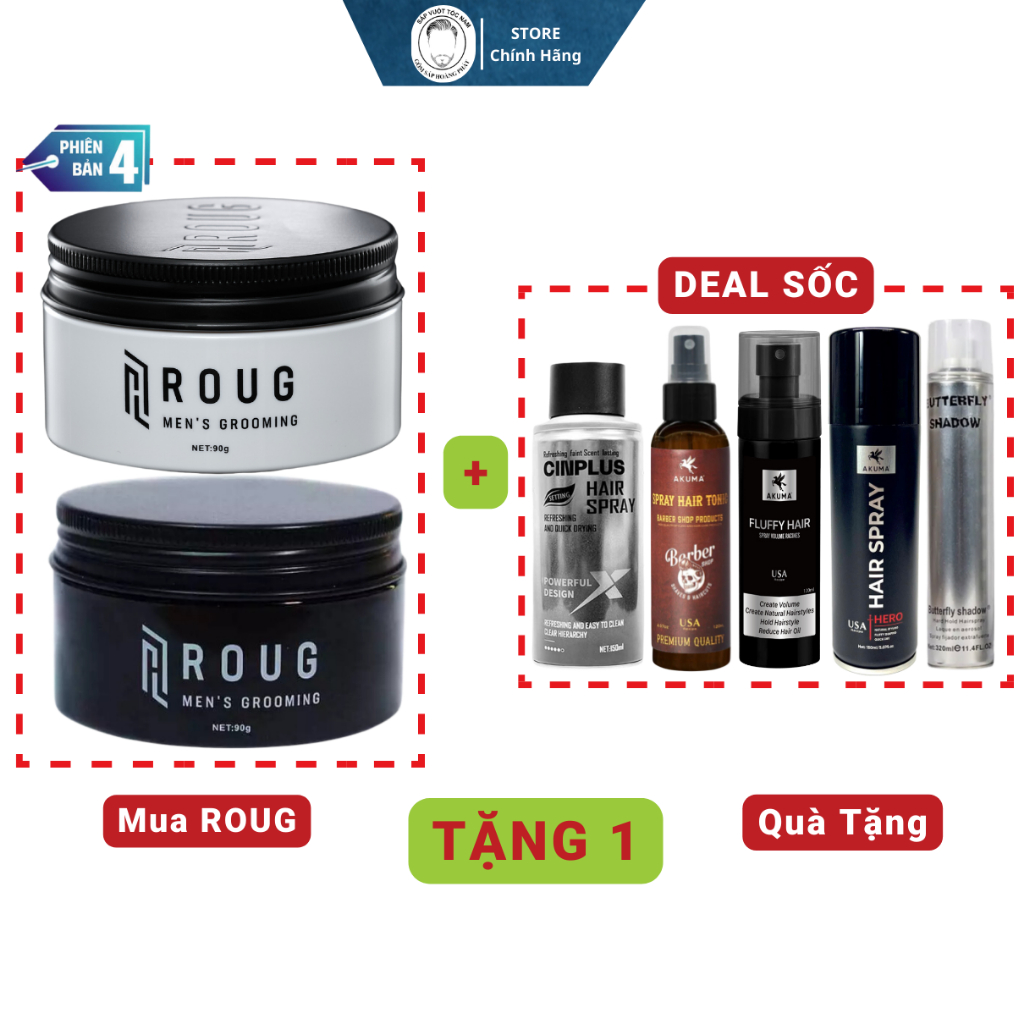 Sáp vuốt tóc nam Roug Men’s Grooming Matt Clay, Matte Clay 90g - Sáp ...