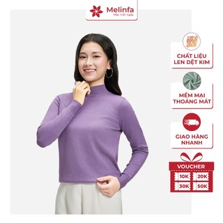 Áo len nữ cổ tròn dài tay, len cao cổ, len cổ lọ chất len dệt kim mềm mịn co giãn MELINFA VAA0348