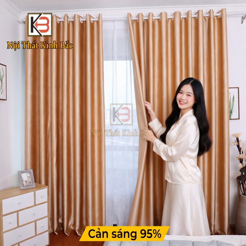 Rèm Cửa Phòng Khách KB01-Rèm vải gấm dệt 3 lớp tinh xảo,Rèm cửa màu ...