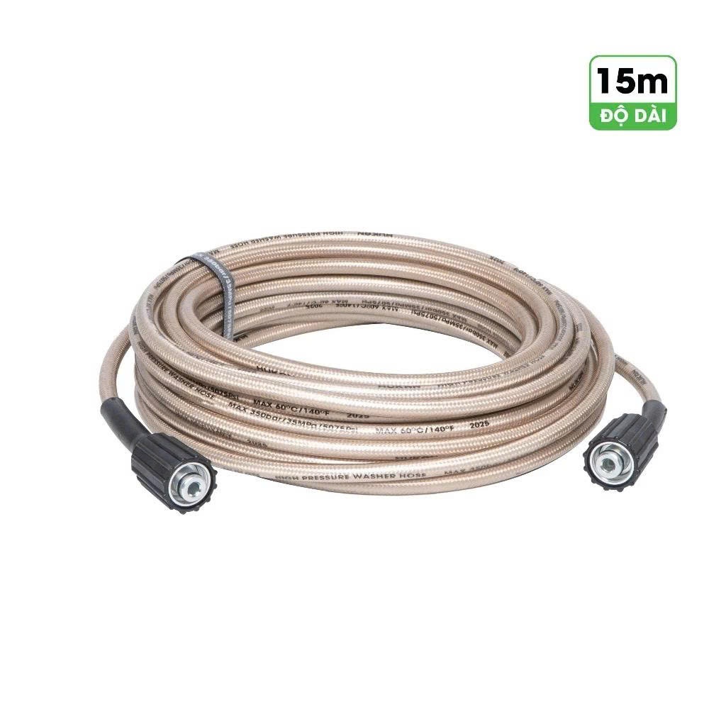 [15M] Dây rửa xe áp lực cao HUKAN G1-DR15, Chống ngập, Chống rò - Độ dài 15 mét - Đầu nối M22x1.5mm