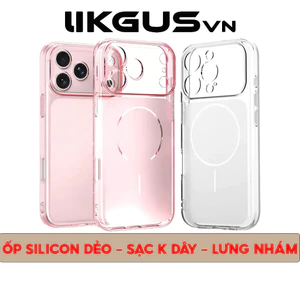 Ốp Silicon Full Dẻo Chính Hãng BIG Hỗ Trợ Sạc Ko Dây Mặt Lưng Nhám Chống Vân Tay Chống ố Vàng Cho IP