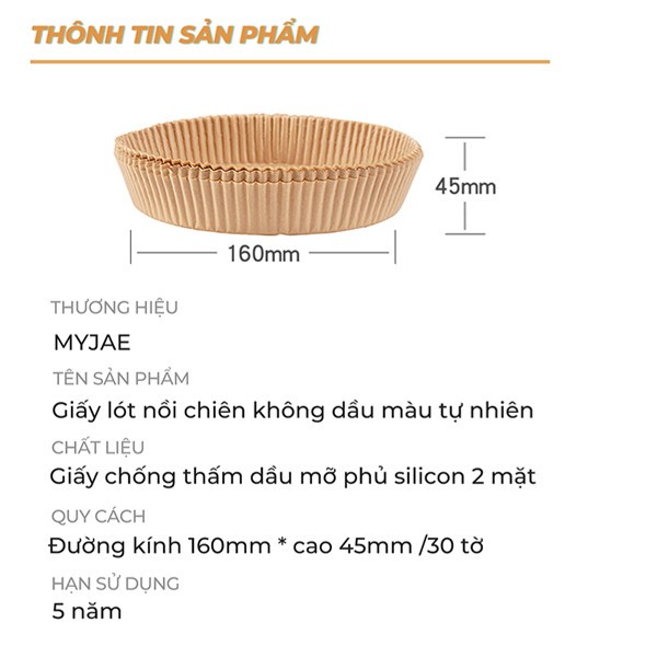 [Võ Hà Linh x MyJae] COMBO 2 [Giấy nến + Giấy bạc] lót nồi chiên không dầu MyJae dạng tròn, nấu ăn trọn vị ngon