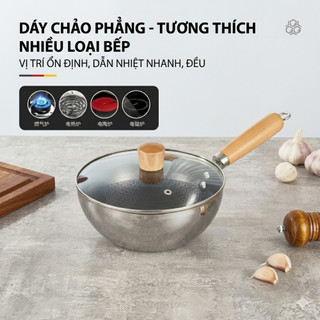 Chảo Mini Inox Tổ Ong 20cm Chống Dính – Chiên Trứng, Nấu Mì, Xào Nhanh, Dùng Bếp Từ & Bếp Gas