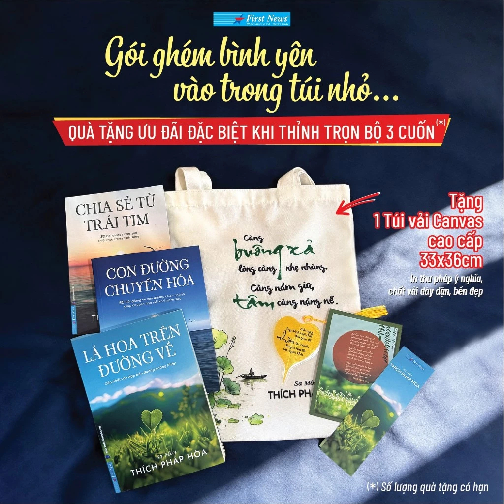 Sách - Combo 3 cuốn Sách Thầy Thích Pháp Hòa - Tặng Túi Canvas