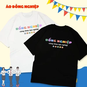 Áo thun unisex hài hước công sở CÙNG NHAU TẠO NGHỆP áo phông cổ tròn tay ngắn chất Cotton mềm mịn co dãn 4 chiều TA1334
