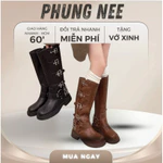 Boot Nữ Cổ Cao Phối Đai Khóa Cá Tính – Giày Boot Nữ Cao Cổ Thời Trang Đế Êm Đi Chơi Đi Phố — ảnh 1
