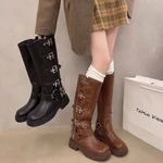Boot Nữ Cổ Cao Phối Đai Khóa Cá Tính – Giày Boot Nữ Cao Cổ Thời Trang Đế Êm Đi Chơi Đi Phố — ảnh 6