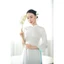 Áo Dài Trắng Lụa Gấm Cao Cấp Hoa Văn Nổi Nhẹ Thiết Kế Cách Tân Tay Lỡ Mềm Mịn Tôn Dáng Đi Lễ Chùa Chụp Ảnh Đẹp T1607G