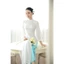 Áo Dài Trắng Lụa Gấm Cao Cấp Hoa Văn Nổi Nhẹ Thiết Kế Cách Tân Tay Lỡ Mềm Mịn Tôn Dáng Đi Lễ Chùa Chụp Ảnh Đẹp T1607G