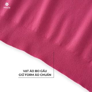 Áo len nữ cổ tròn cộc tay, áo len mongtoghi nữ len dệt kim mềm mịn co giãn MELINFA VAA0316
