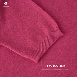 Áo len nữ cổ tròn cộc tay, áo len mongtoghi nữ len dệt kim mềm mịn co giãn MELINFA VAA0316