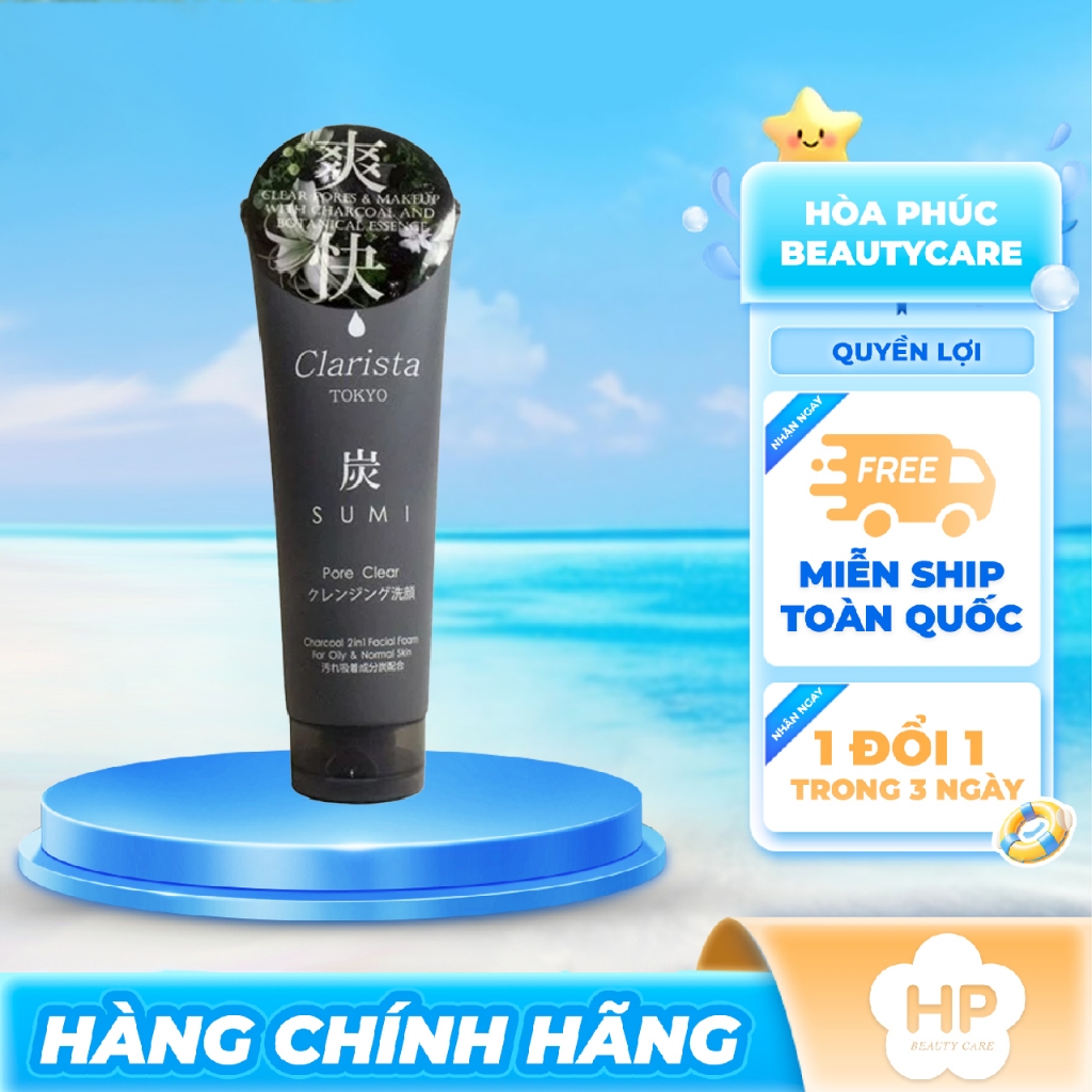 Sữa Rửa Mặt Giúp Làm Sạch Bụi Bẩn Và Tế Bào Chết Clarista Tokyo Charcoal 2 In 1 Facial Wash (160g)