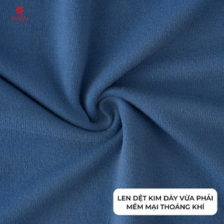 Áo len nữ cổ tim tay dài, áo len cổ V len dệt kim mềm mịn co giãn thu đông MELINFA VAA0228