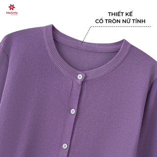 Áo len nữ cổ tròn dài tay, áo len cardigan nữ Hàn Quốc chất len mềm mịn co giãn MELINFA VAA0260