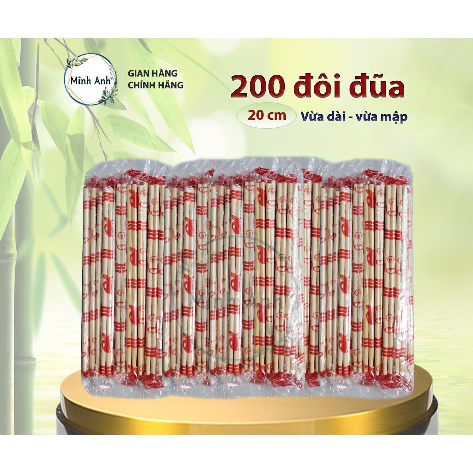[ XUẤT VAT ]  [ Hỏa tốc ] Combo 200 đôi - Đũa tre dùng 1 lần cao cấp - Đũa dài, mập - công ty - sản xuất đũa tre
