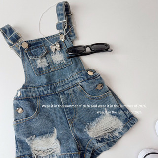 order quảng châu- yếm jeans cho bé rách phong cách mới