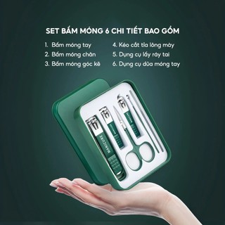Bộ Bấm Móng Tay Inox 6 Món Cao Cấp – Set Kềm Cắt Móng Không Gỉ, Dụng Cụ Nail Có Hộp Du Lịch