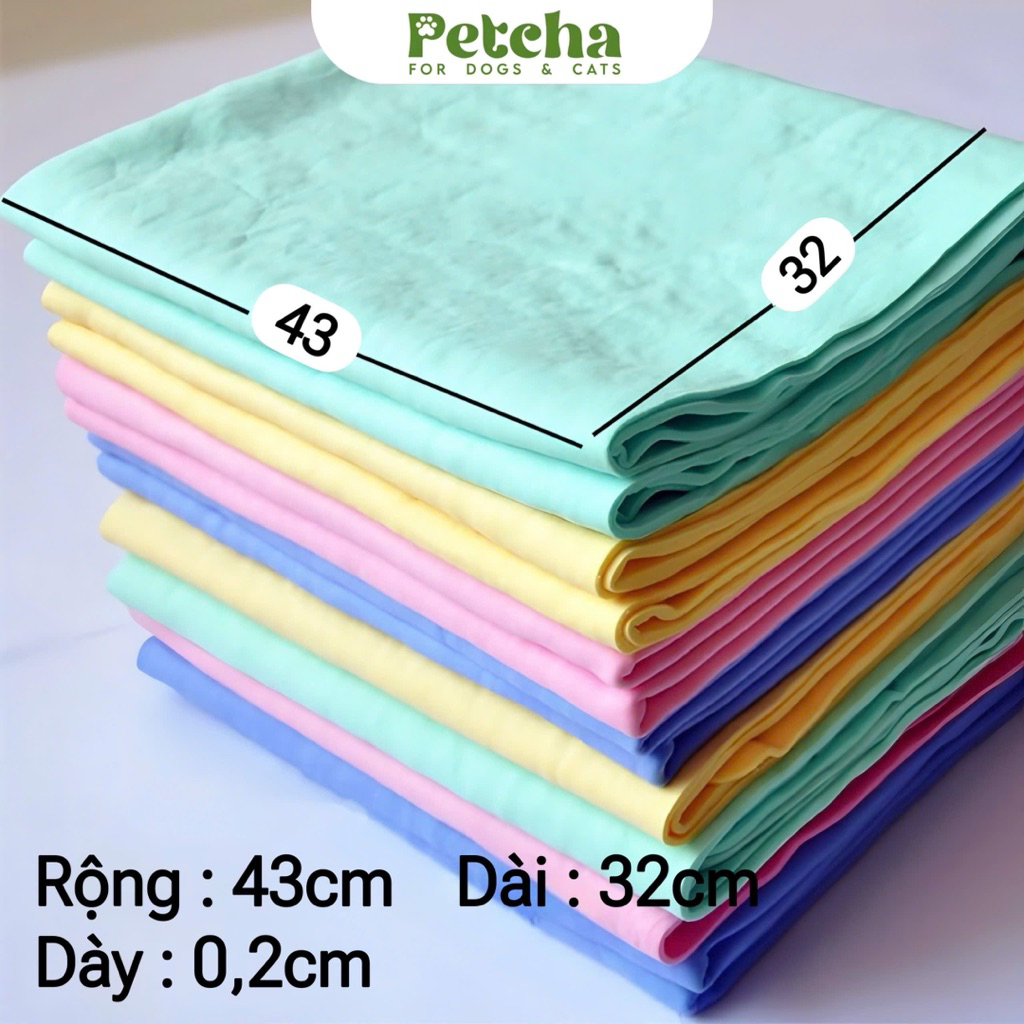 Khăn tắm chó mèo siêu thấm hút | PETCHA -  Khăn lau khô thú cưng nhanh, mềm mịn, không xơ, dùng sau khi tắm