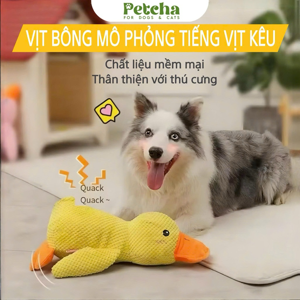 Vịt Bông Vàng | PETCHA – Đồ Chơi Thú Cưng Cho Chó Mèo Giải Trí, Gặm Cắn Giảm Stress