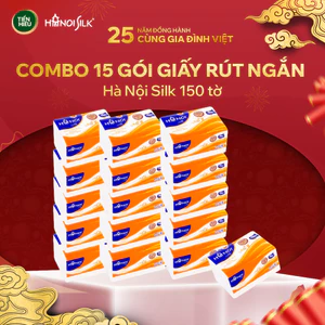 Combo Khăn Ăn Rút Hà Nội Silk Giấy 3 Lớp Làm Từ 100% Gỗ Tự Nhiên Mềm Mại Bền Dai An Toàn 150 Tờ