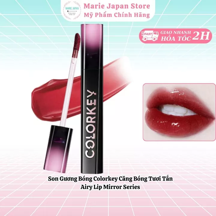 Son Gương Bóng Colorkey Căng Bóng Tươi Tắn Airy Lip Mirror Series 2.5g - Marie Japan