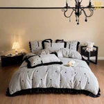 Bộ chăn ga nỉ lông thỏ minmin cao cấp,hàng thiết kế họa tiết thêu dày dặn , mềm mịn bao chuẩn 1 CB2 — ảnh 1
