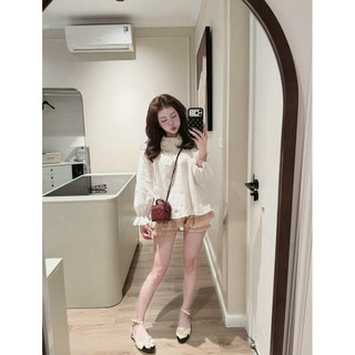 •𝙆𝙞𝙣𝙜𝙨𝙝𝙤𝙥𝙗𝙚𝙖𝙪𝙩𝙮•Áo Sơ Mi Bèo Mix Chân Váy Tầng QC