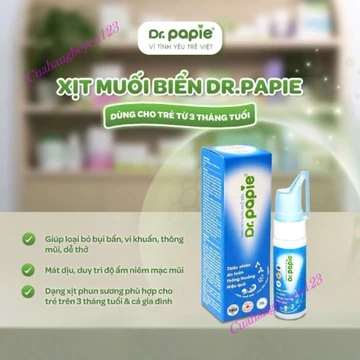 Dung Dịch xịt mũi Nước Muối Biển cho Bé DR.PAPIE - Xịt Mũi Họng, Rửa Và Vệ Sinh DR. PAPIE