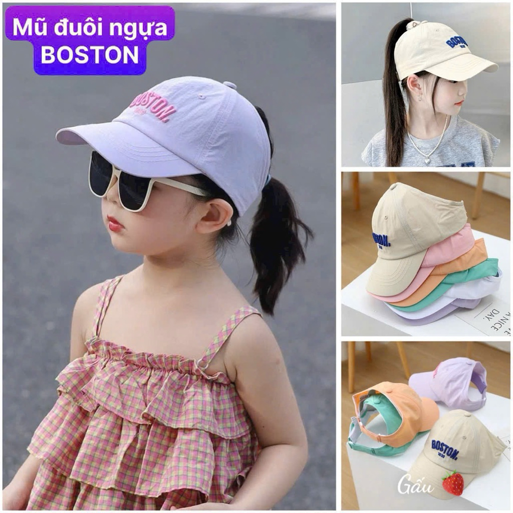 Mũ thêu nửa đầu cho bé 2-8y
