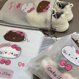 Combo 10 Túi Đựng Giày Dép Đồ Hello Kitty Dây Rút Chống Nước – Túi Đựng Giày Du Lịch, Chống Bụi, Tiện Lợi