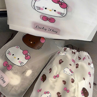 Combo 10 Túi Đựng Giày Dép Đồ Hello Kitty Dây Rút Chống Nước – Túi Đựng Giày Du Lịch, Chống Bụi, Tiện Lợi