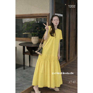 [ẢNH THẬT] VÁY THÔ CHẤM BI NHÚN CỔ TRÒN VTCBNC