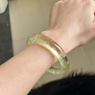 Vòng tay đá thạch anh Vàng nguyên khối tự nhiên ( tinh thế trong suốt ) hàng AA - đá phong thuỷ tuấn trần